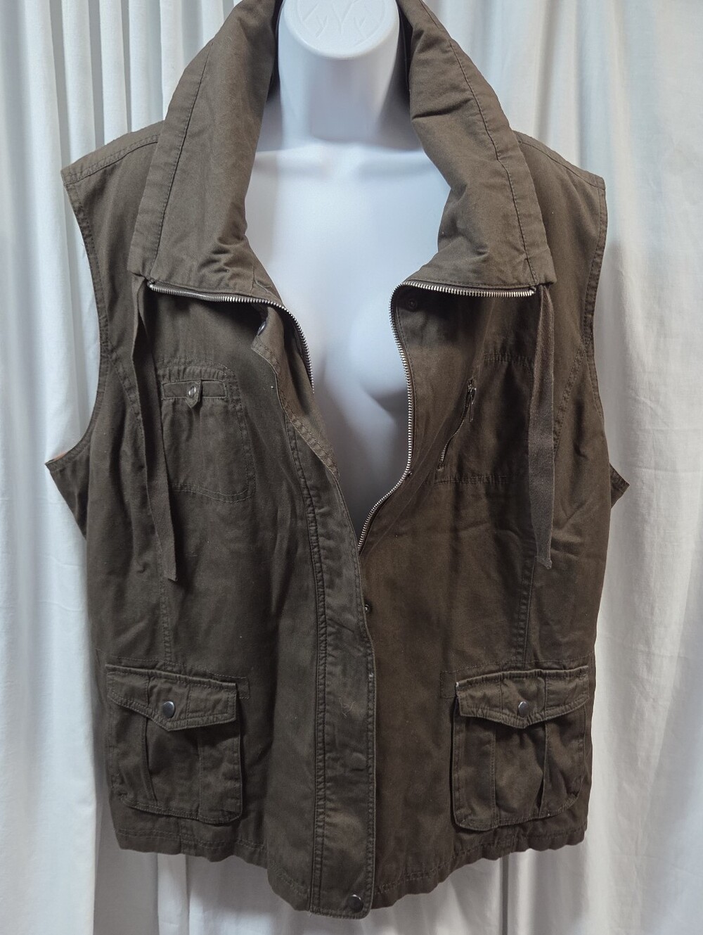 Womens Olive Utility Vest - Unbranded